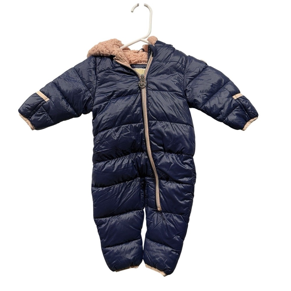 Michael Kors‎ baby girl infant heavy-weight pram snowsuit Gloves Booties 0-6mo